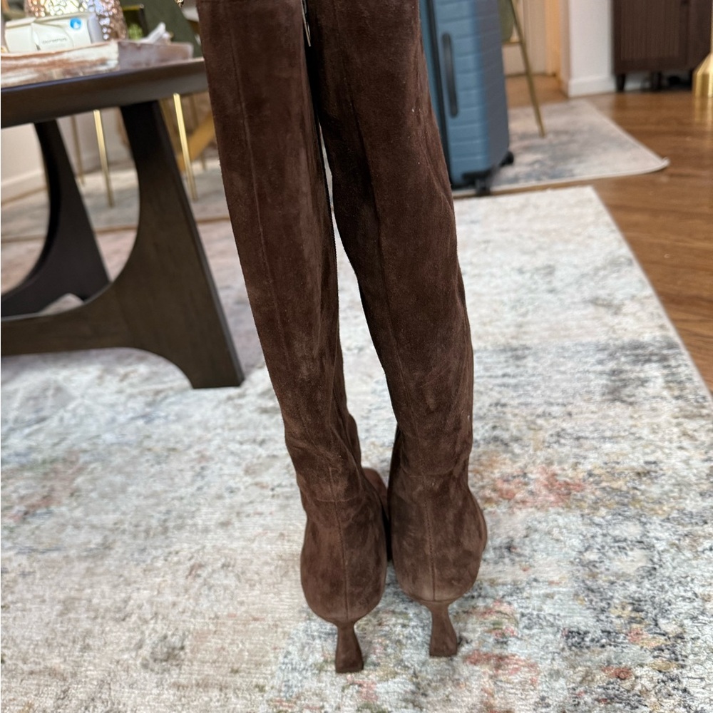 Dolce Vita Brown Suede Heeled Boots - Picture 7 of 10